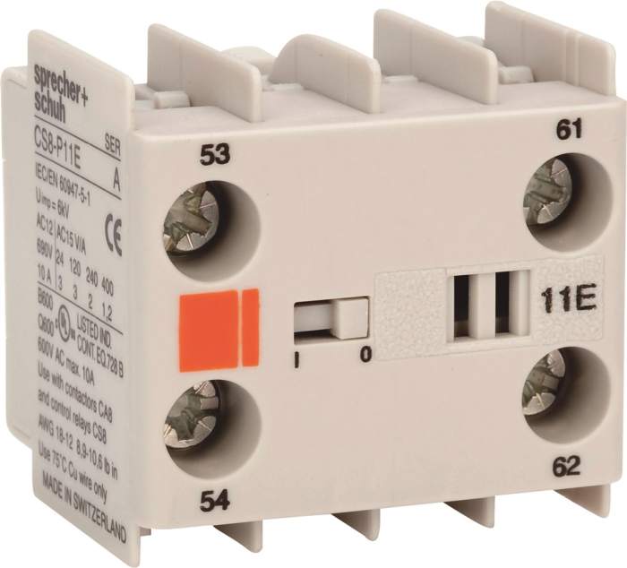 CA8 Aux Contact Block 2N/O 2N/C Top