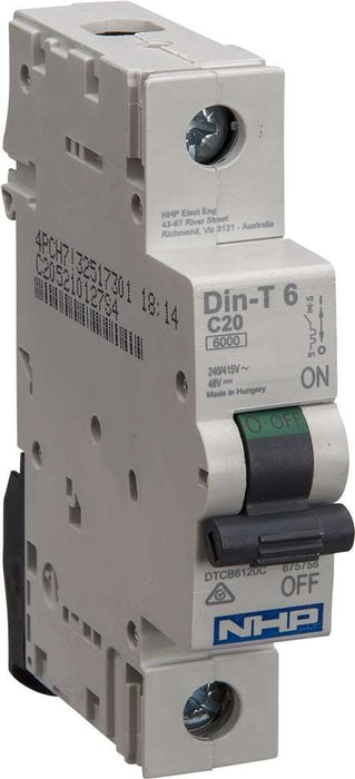 MCB 1P 20A 6kA C-Curve