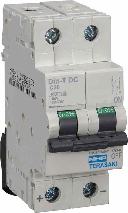 MCB DC Rated 2P 10A 6kA C-Curve