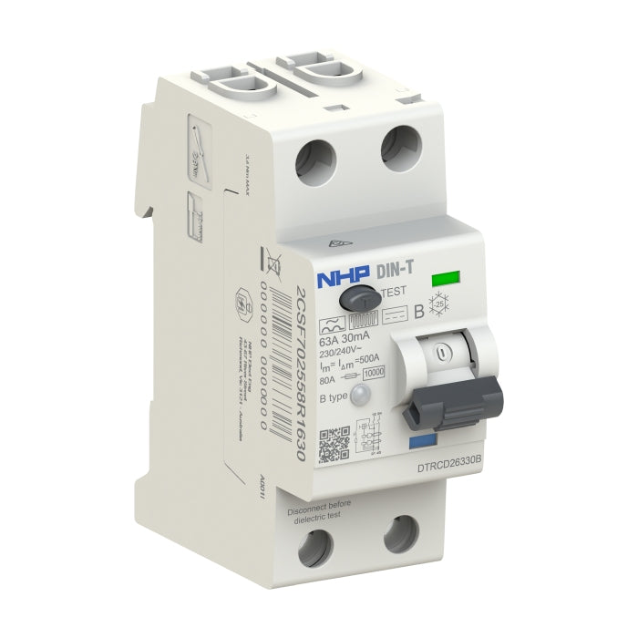 DIN-T RCCB 1P+N 63A 30mA Type B 36mm