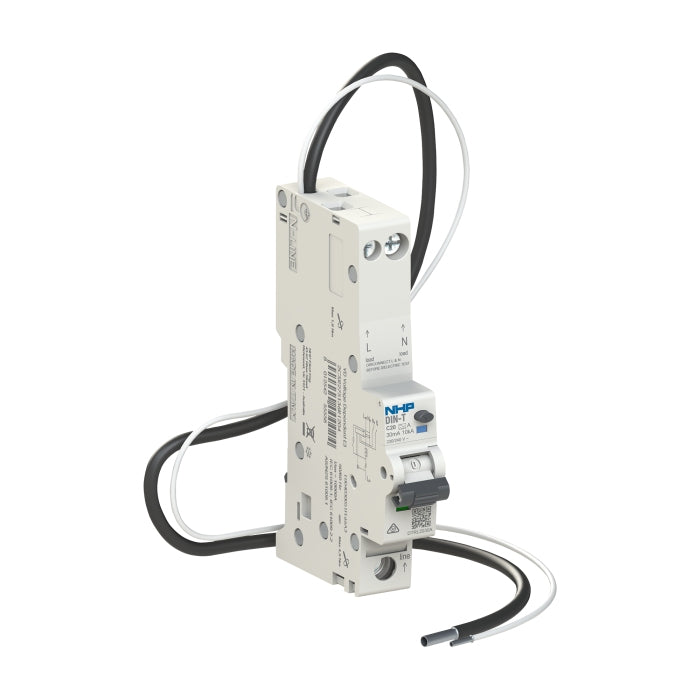 DIN-T RCBO 1P+N 6A 10kA D-Curve 100mA Type A Longbody