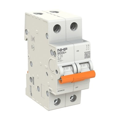 MOD6+ MCB 2P 20A 6kA C-Curve