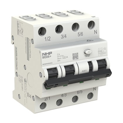 MOD6+ RCBO 6kA 3P+N 25A C 30mA Type A 72mm