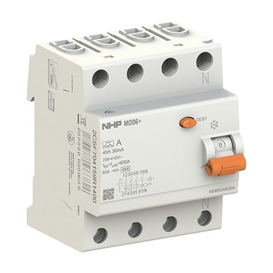 MOD6+ RCCB 3P+N 40A 30mA Type A 72mm