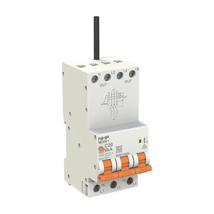MOD6+ RCBO 6kA 3P+N 25A C 30mA Type A 54mm