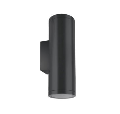 Halko II Up & Down Rnd Wall Light 2x20w IP65 3k Non Dim Blk