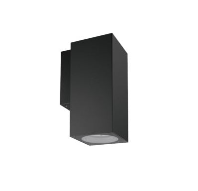 Halko II Square Wall Light 15w IP65 3k Non Dim Black