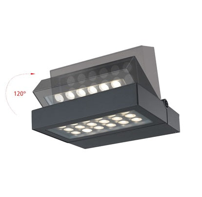 Polied Wall Light Adj 36w IP65 3000k Non Dim Black