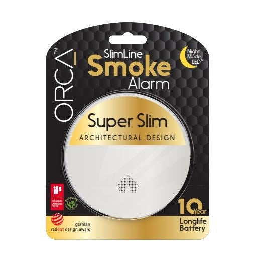 Orca Slimline Smoke Alarm 10yr OM546H-LS