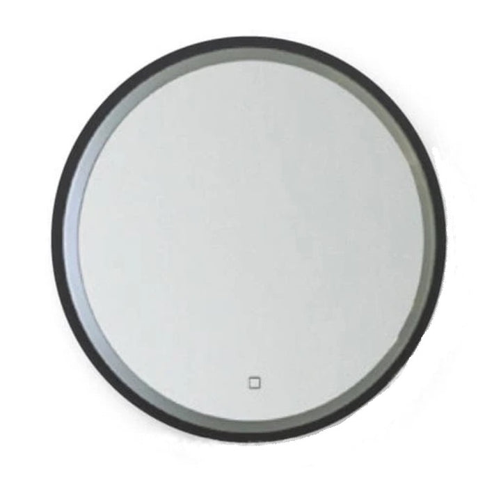 Broadway Mirror Round 600mm LED Lighting& Demister Blk Frame
