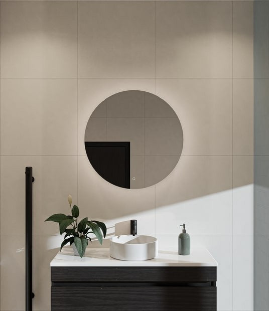 Ambience Mirror Round Backlit LED & Demister 600mm Wide