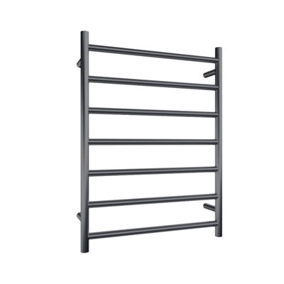 Heated Towel Rail 7Bar 77W Round S/S 800 x 600mm Gun Metal