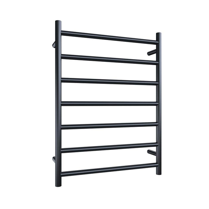Heated Towel Rail 7Bar 77W Round S/Steel 800 x 600mm Black