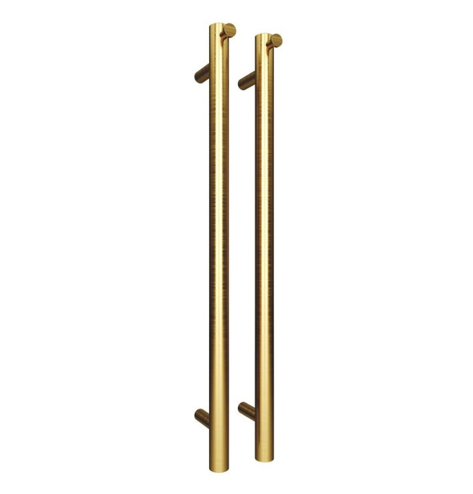 Polo Vertical Heated Towel Rail 40W Brushed Brass 1100mm