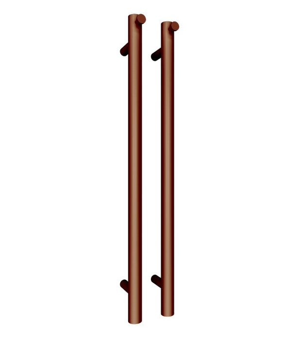 Polo Vertical Heated Towel Rail 40W Brushed Copper 1100mm