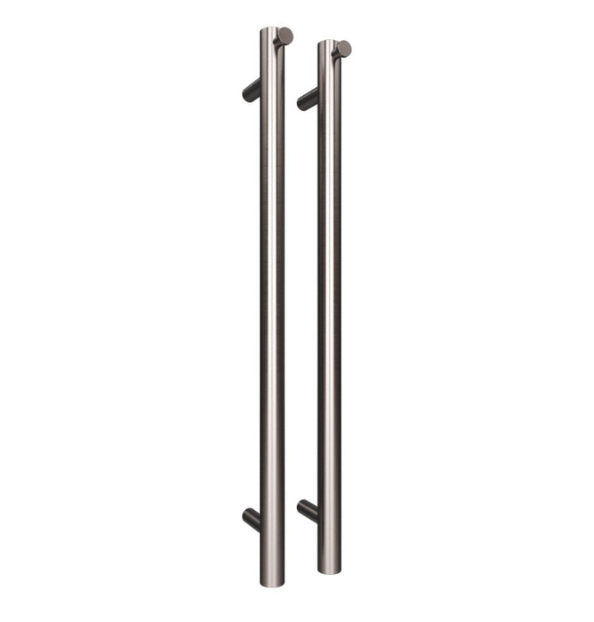 Polo Vertical Heated Towel Rail 40W Brushed Nickel 1100mm