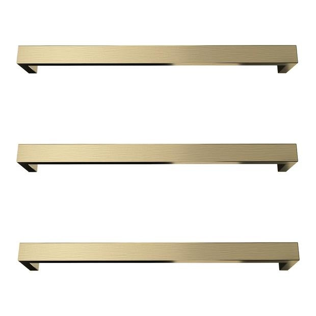 Largo Heated Towel Rail 1Bar 17W Square Brushed Brass 432