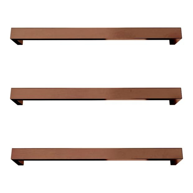 Largo Heated Towel Rail 1Bar 17W Square Brushed Copper 432