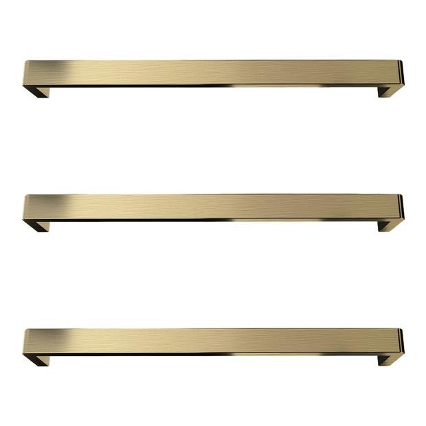 Vera Rounded Edge Heated Towel Bar Brushed Brass 17W 432