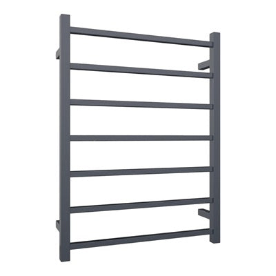 Heated Towel Rail 7Bar 82W Square Gun Metal 800 x 600mm