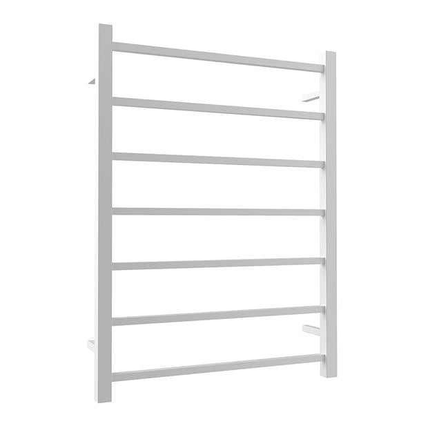 Heated Towel Rail 7Bar 82W Square Matte White 800 x 600mm