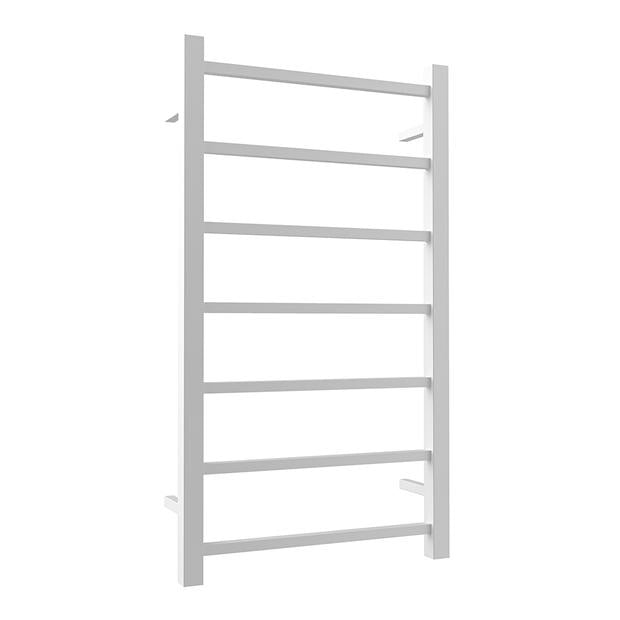 Heated Towel Rail 7Bar 75W Square Matte White 800 x 450mm