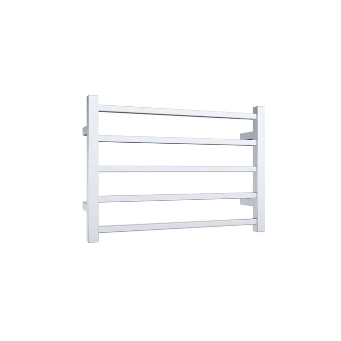 Heated Towel Rail 5Bar 58W Square 530 x 600mm Br Nickel