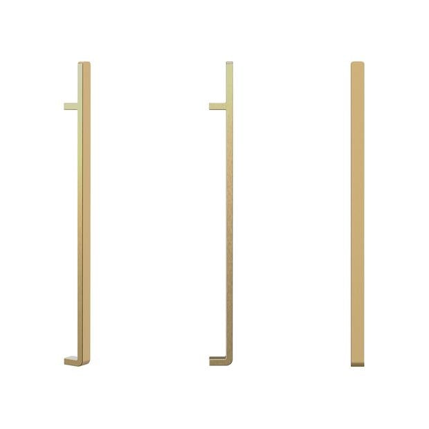 Titan Vertical Heated Towel Rail Sq 20W Brushed Brass 900mm