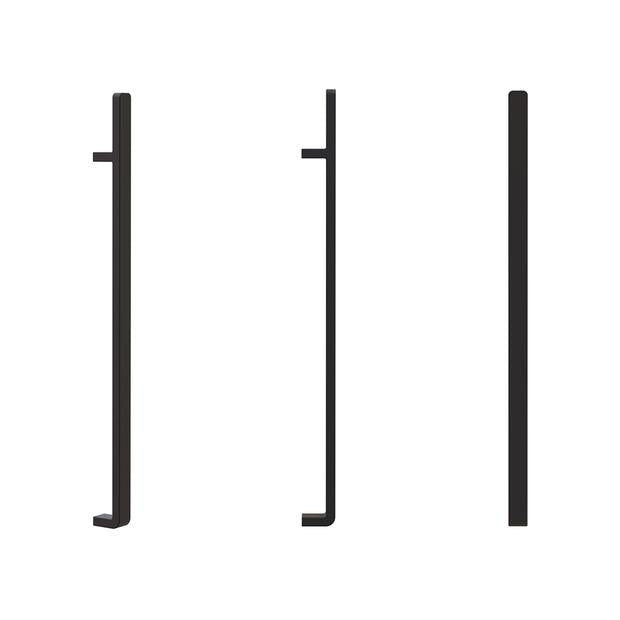 Titan Vertical Heated Towel Rail Sq 23W Matte Black 900mm