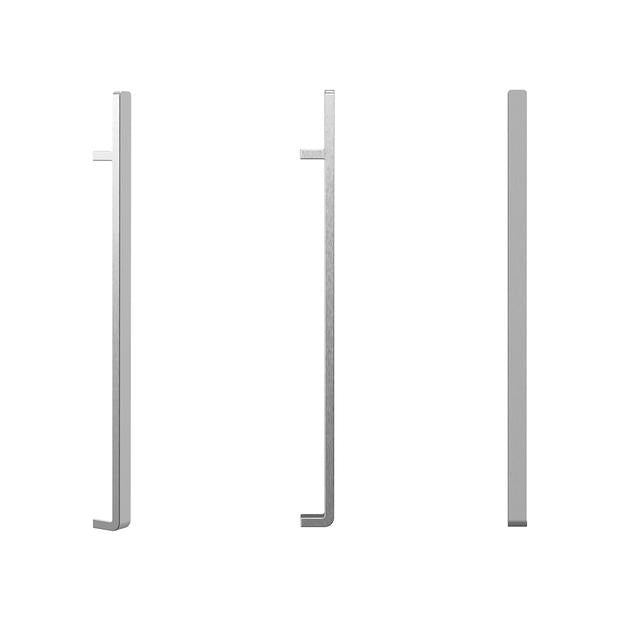 Titan Vertical Heated Towel Rail Sq 20W Brushed Nickel 900mm