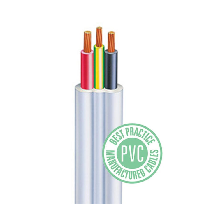 Cable 10mm 2c + Earth Flat TPS White (Drum 500m)
