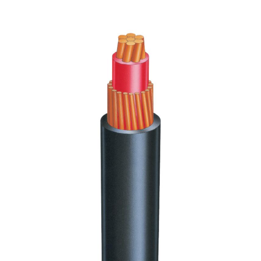 Insulated power cable for overhead lines