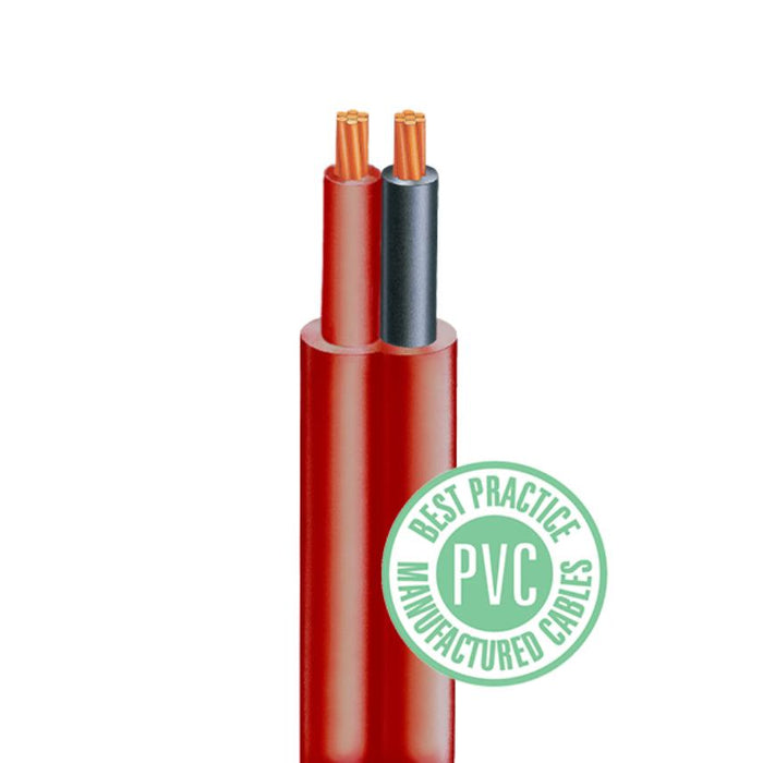 Cable 1mm 2c Flat TPS Red/Black Red Sheath (200m Drum)