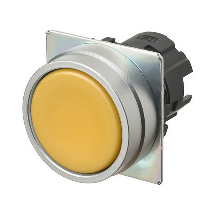 A22N Pbutton Head Metal Flat Yellow