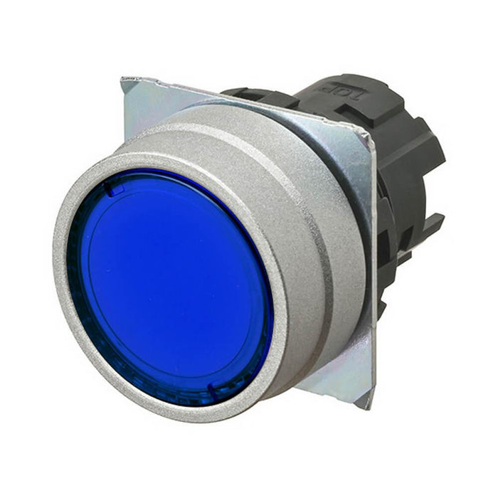 A22N Pbutton Head Metal Flat Transparent Blue