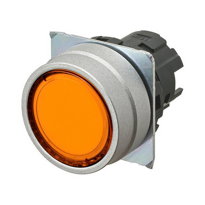 A22N Pbutton Head Metal Flat Transparent Orange