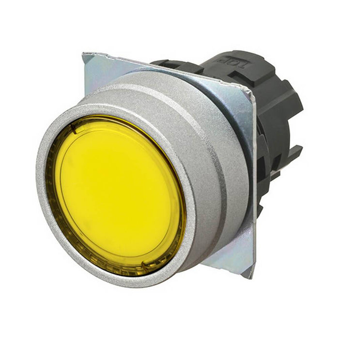 A22N Pbutton Head Metal Flat Transparent Yellow