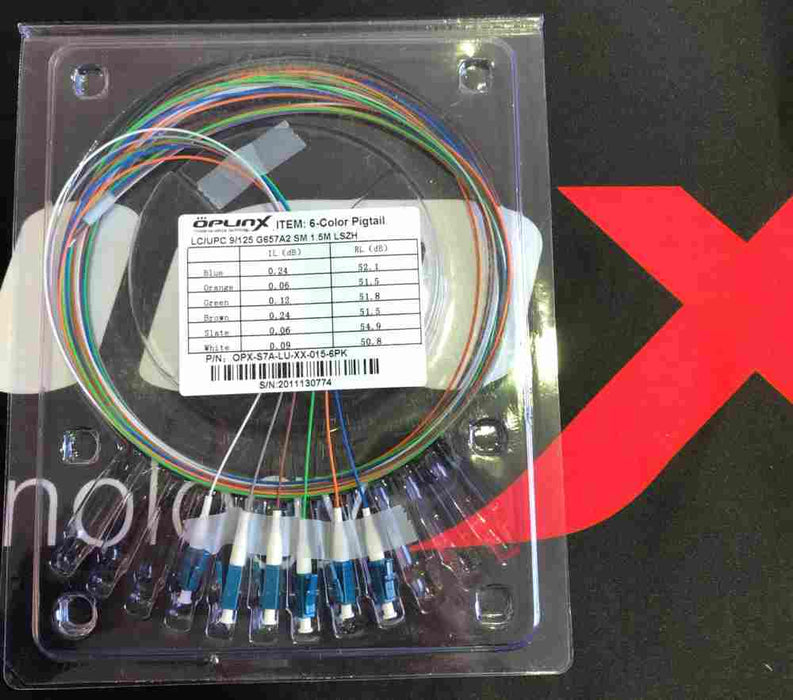 Pigtail LC/UPC Singlemode G657A2 900um 1.5m Colour 6Pkt
