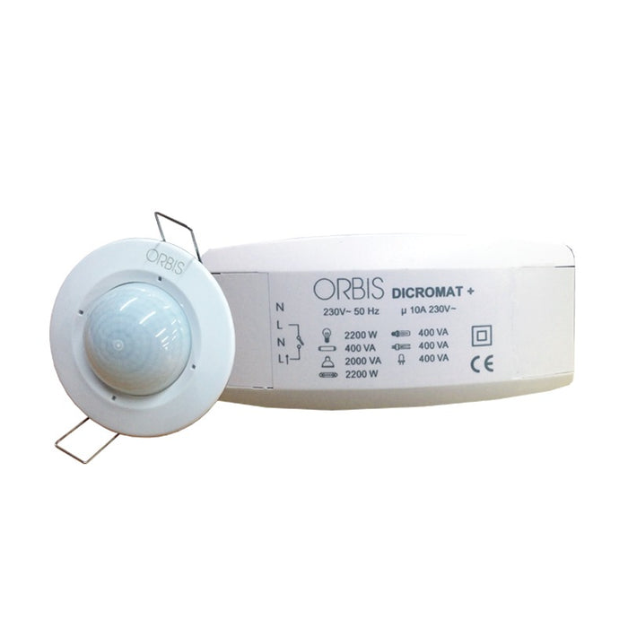 PIR Occupancy Sensor 360D 7m 1 Relay Flush