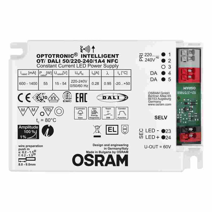 Driver OTI DALI 50W 220-240/1A4 NFC (Set mA Clamp Xtra)