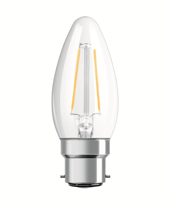 Lamp LED Value B40 Candle Fil 4W 827 B22d BC Clear