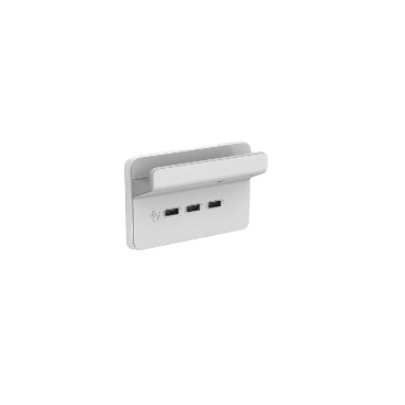 Iconic USB Charging Station 3 Gang Cover Only Cool Grey