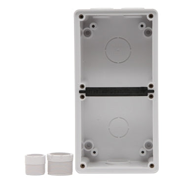 Enclosure 2Gang IP66 25mm Pushout White