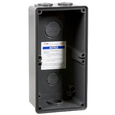 Enclosure 2Gang IP66 25mm Pushout Chemical Grey