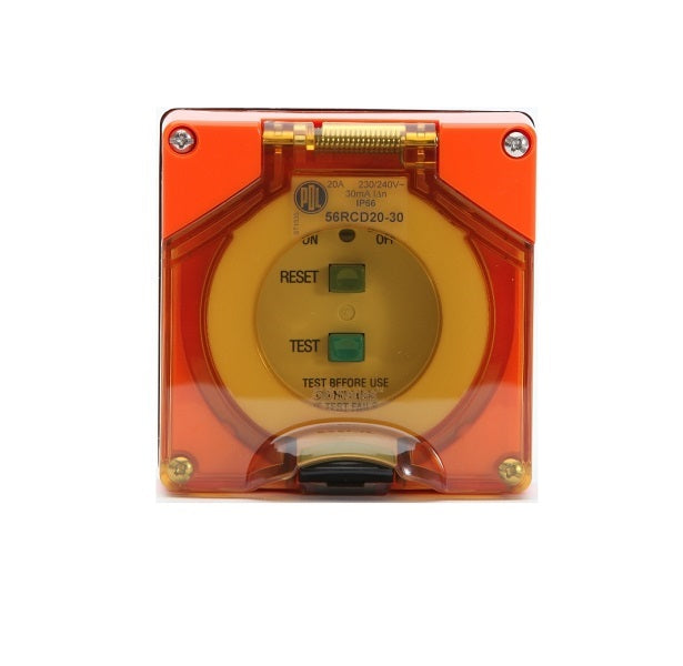 RCD Module, 30mA, 20A, 240V, IP66, Resistant Orange
