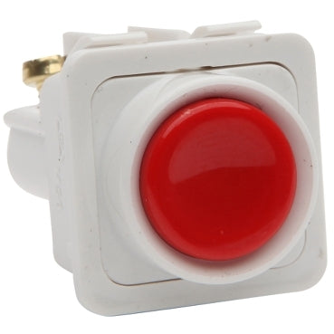 Pbutton Switch 16A Red Shrouded White