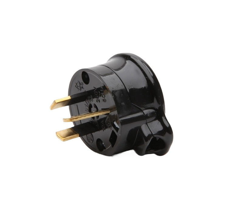 Plug Side Entry 10A 3Pin Black
