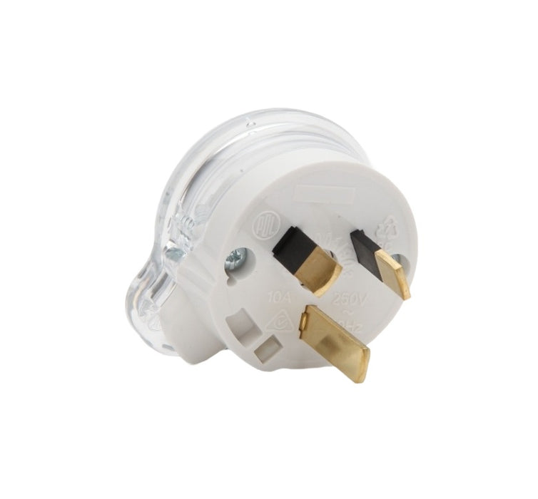 Plug Side Entry 10A 3Pin Clear