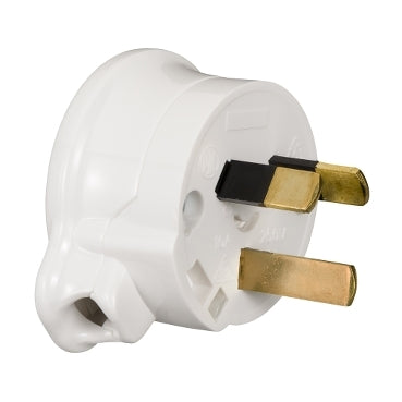 Plug Side Entry 10A 3Pin White