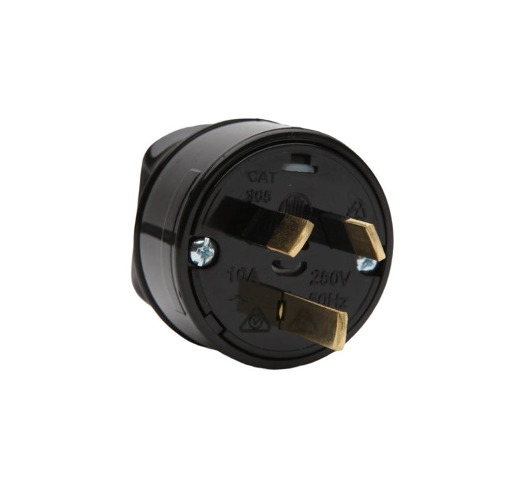 Plug Back Entry 10A 3Pin Black